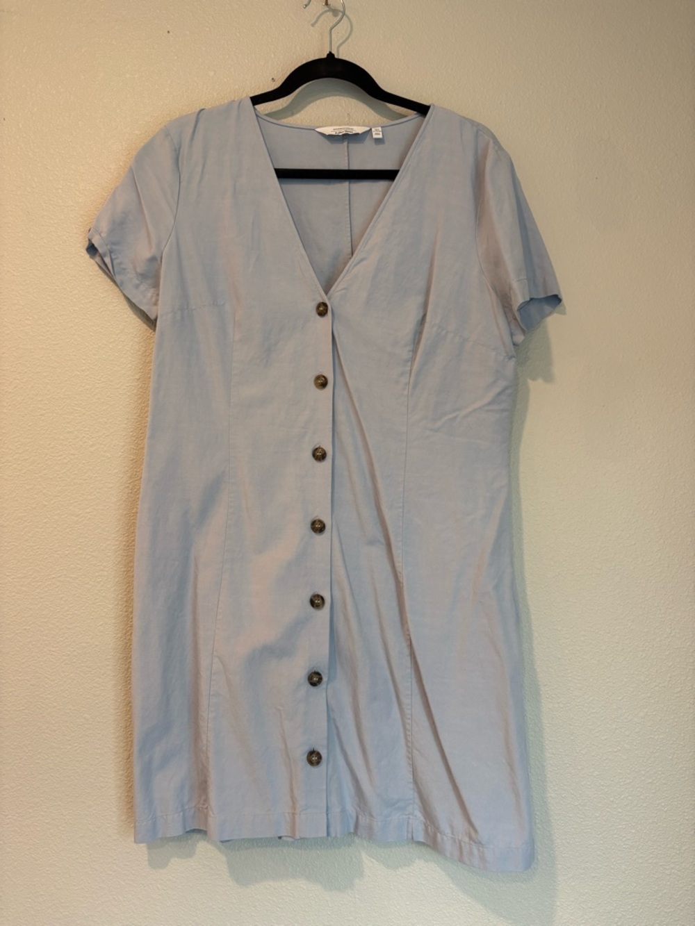 & Other Stories Pale Blue Button-Down Mini Dress